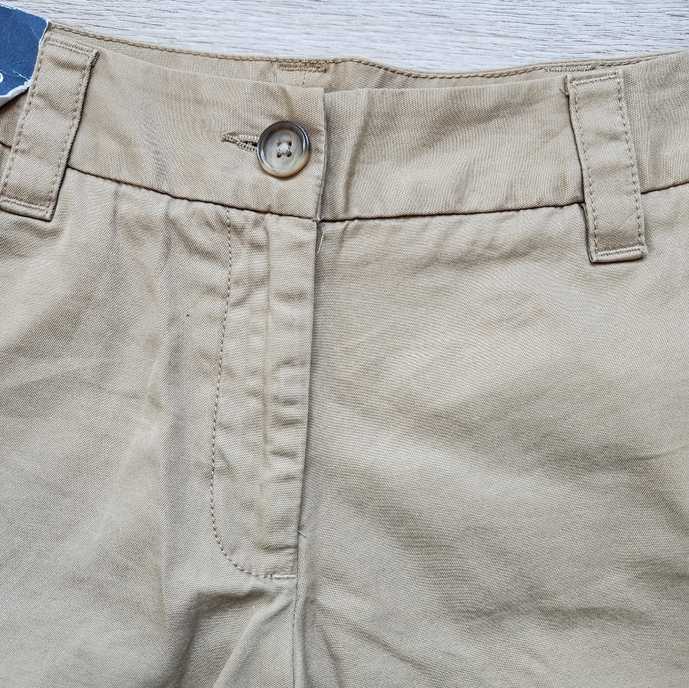 Lands End Walnut Tan Fit 2 Chino 7 Inch Shorts Womens 2 Baumwolle Cotton Nwt - Picture 2 of 11